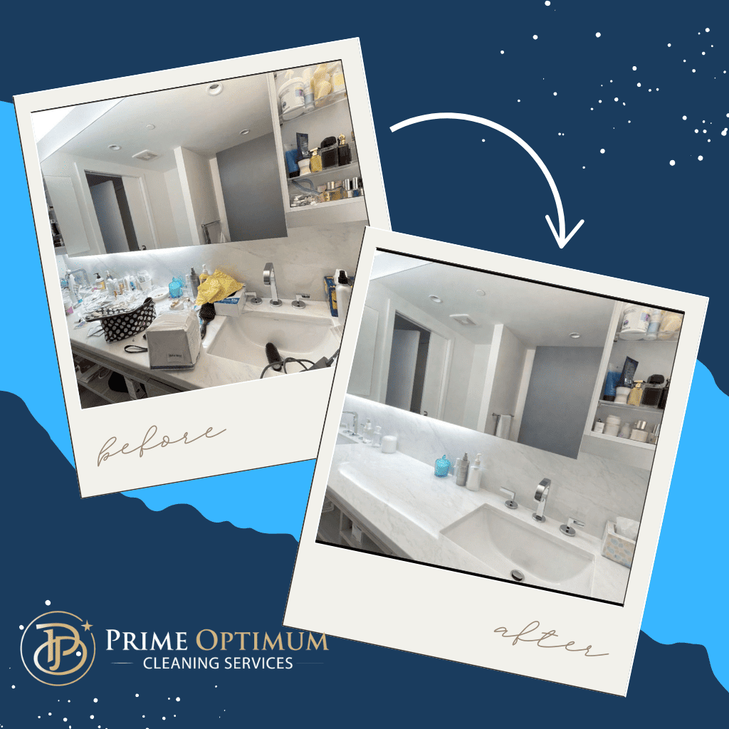 Sparkling clean bathroom with professional cleaning results